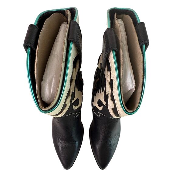 DOLCE VITA Landen Western Boots Pull On Heels Women's 7.5 Leather Pointed Toe - Picture 7 of 11